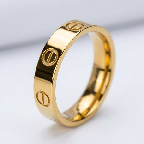 Classic Cartier Ring Band | 18K Gold Plated | Anti-Tarnish Demi-Fine Sweat-Proof - Anusi