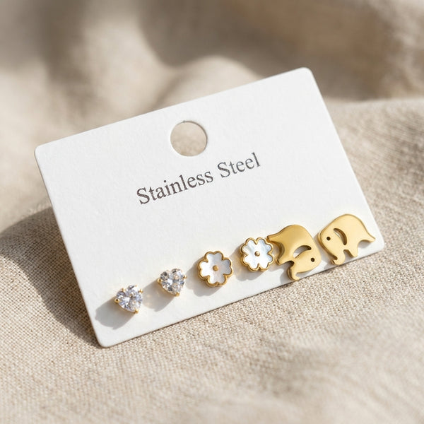 Small Daily Hoop 3 Earrings Sets| 18K Gold Plated | Anti-Tarnish Demi-Fine Sweat-Proof - Anusi