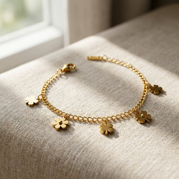 18K Gold Plated Classic Link Anklet | Waterproof & Unisex - Anusi