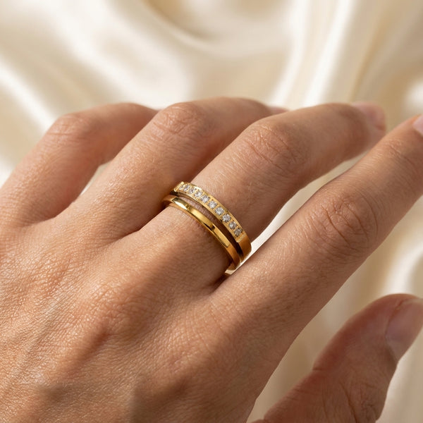 Minimalist Ring | 18K Gold Plated | Anti-Tarnish Demi-Fine Sweat-Proof - Anusi