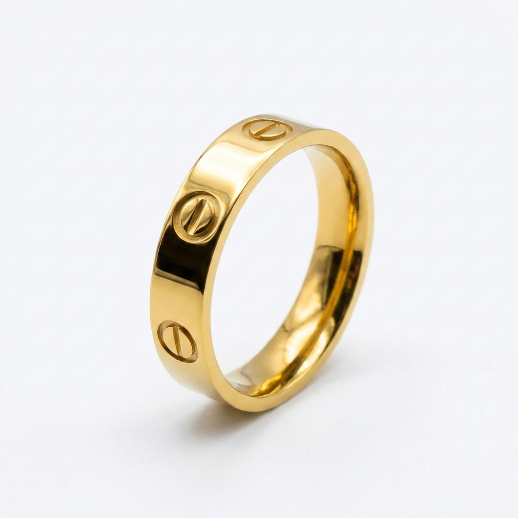 Classic Cartier Ring Band | 18K Gold Plated | Anti-Tarnish Demi-Fine Sweat-Proof