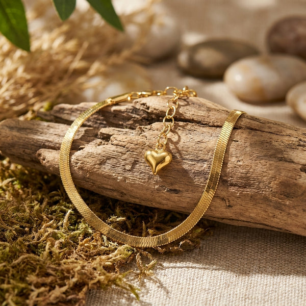 Luxury High-Polish Anklet | 18K Gold Plated | Tarnish-Resistant - Anusi