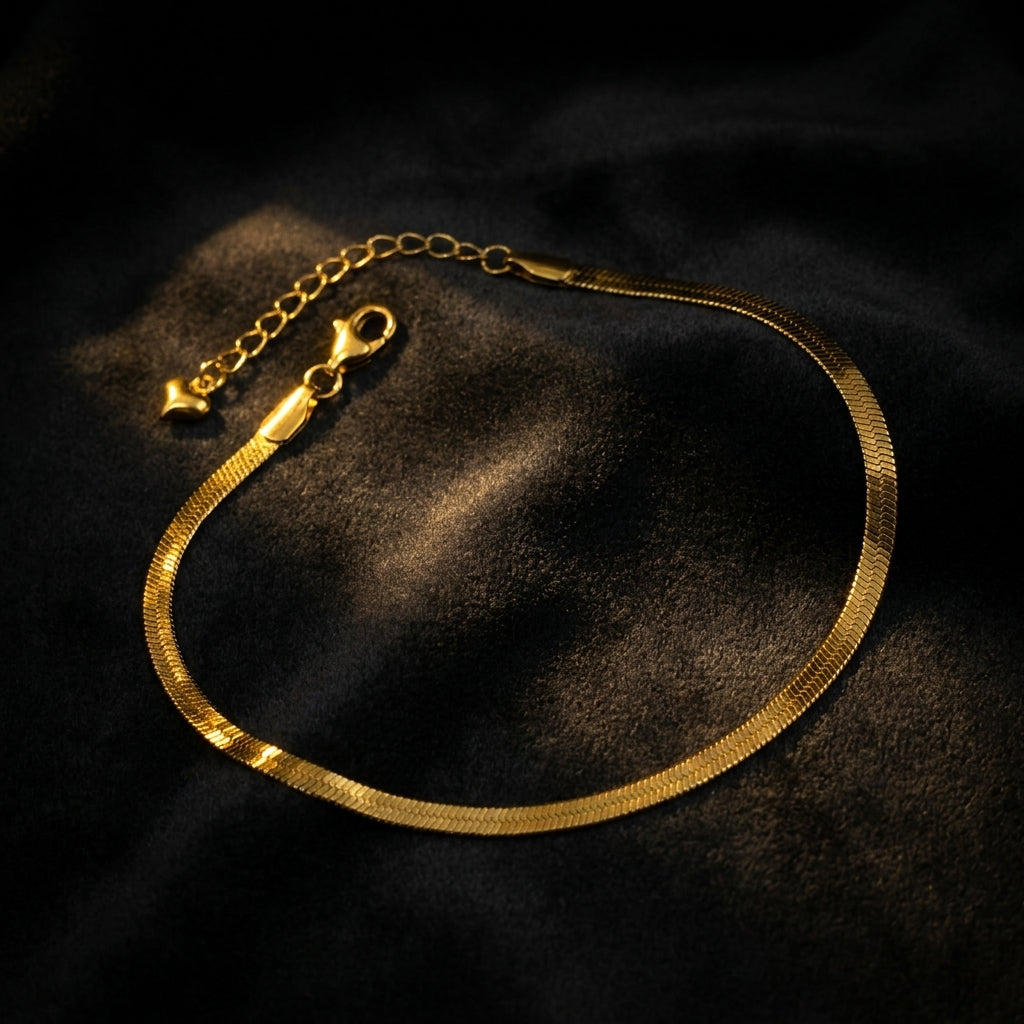 Luxury High-Polish Anklet | 18K Gold Plated | Tarnish-Resistant