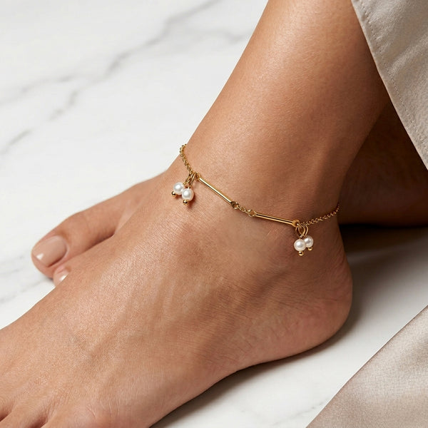 18K Gold Plated Elegant Figaro Anklet | Skin-Safe Finish - Anusi