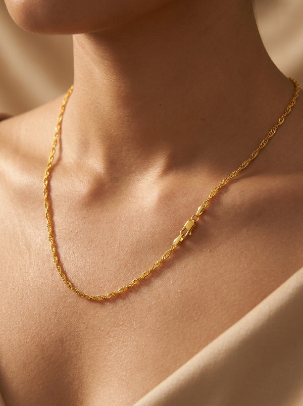18K Gold Plated Classic Chain | Waterproof Stainless Steel - Anusi