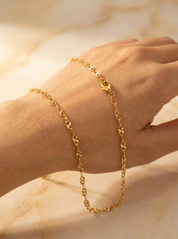 18K Gold Plated Modern Chain | Stainless Steel | High-Polish Finish - Anusi