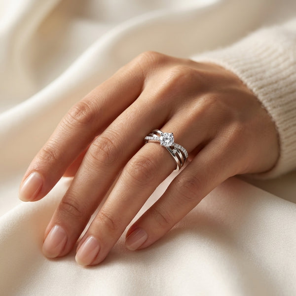 Modern Adjustable Twist Ring Adjustable Ring | Silver Plated | Anti-Tarnish Demi-Fine Sweat-Proof - Anusi