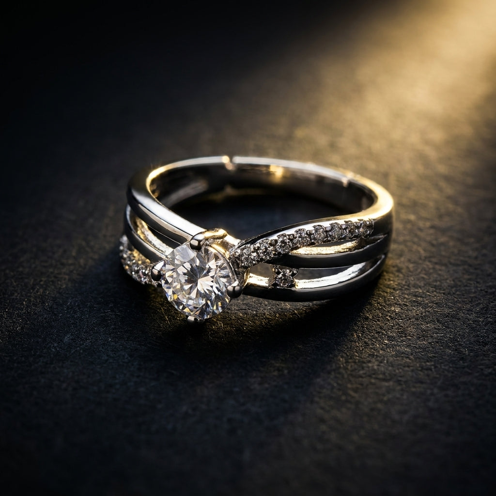 Modern Adjustable Twist Ring Adjustable Ring | Silver Plated | Anti-Tarnish Demi-Fine Sweat-Proof