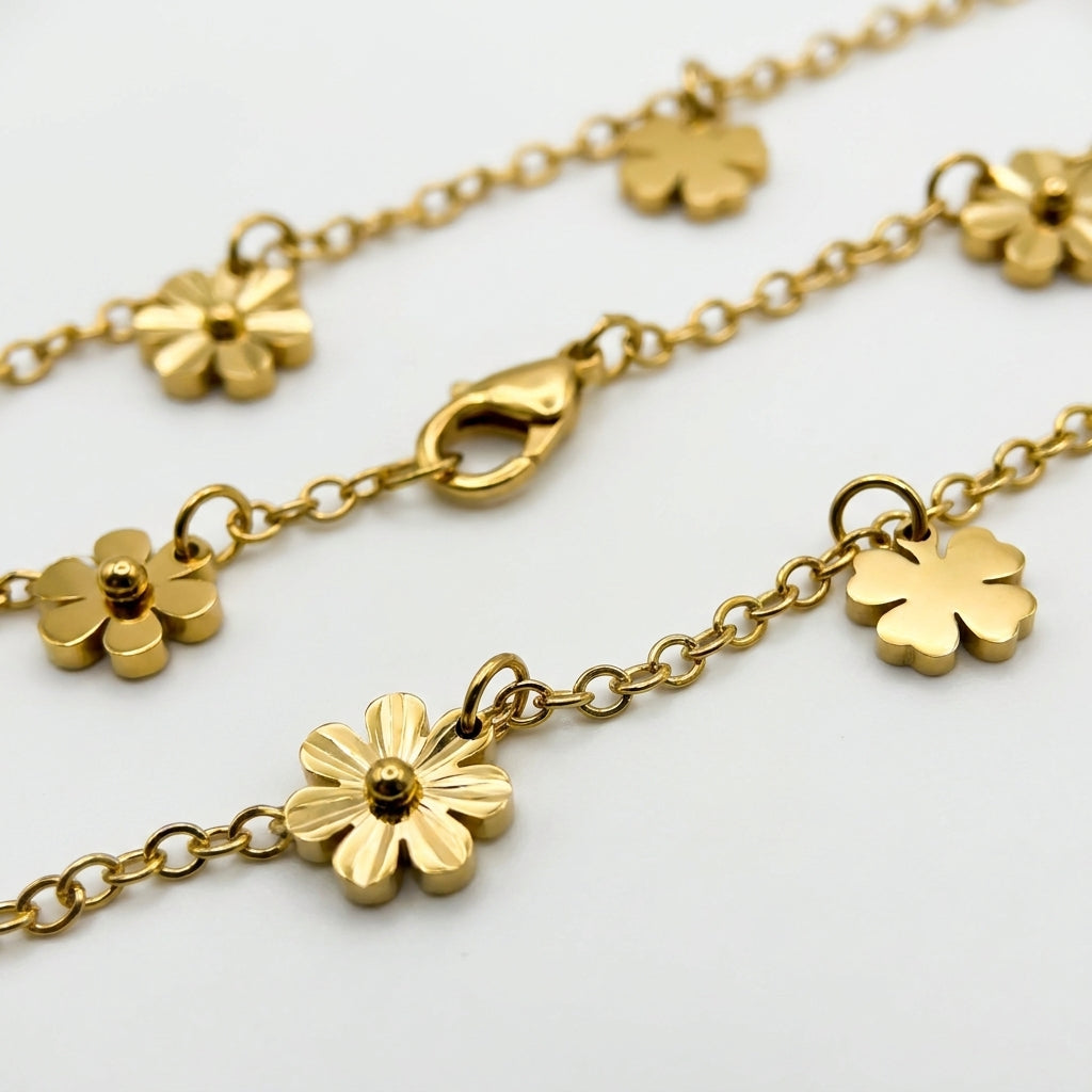 18K Gold Plated Classic Link Anklet | Waterproof & Unisex
