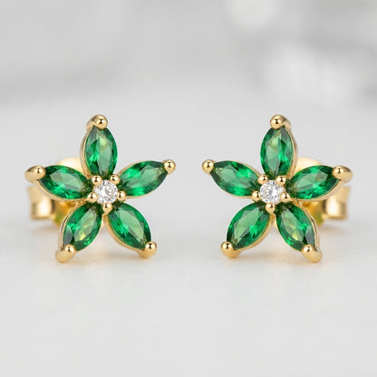 Timeless Green Gold Earrings | 18K Gold Plated | Anti-Tarnish Demi-Fine Sweat-Proof
