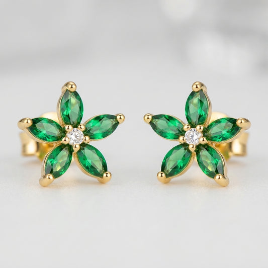 Timeless Green Gold Earrings | 18K Gold Plated | Anti-Tarnish Demi-Fine Sweat-Proof