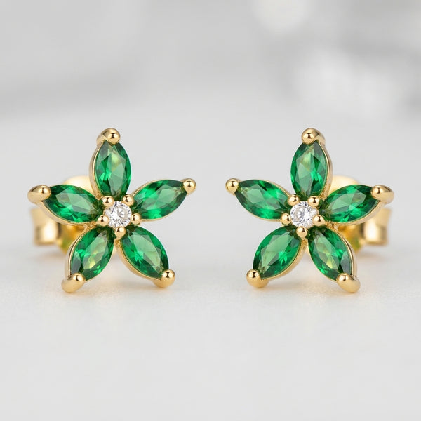 Timeless Green Gold Earrings | 18K Gold Plated | Anti-Tarnish Demi-Fine Sweat-Proof