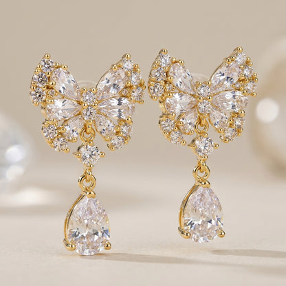 Sparkling Crystal Stud Earrings | 18K Gold Plated | Anti-Tarnish Demi-Fine Sweat-Proof