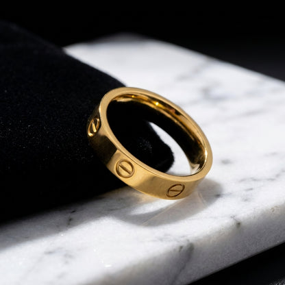 Classic Cartier Ring Band | 18K Gold Plated | Anti-Tarnish Demi-Fine Sweat-Proof