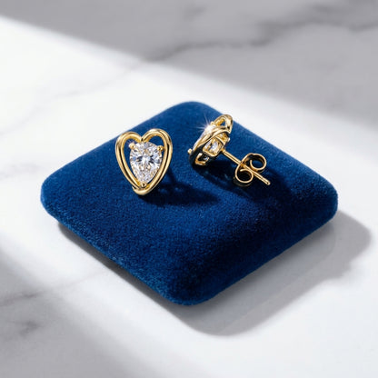 Delicate Heart Stud Earrings | 18K Gold Plated | Anti-Tarnish Demi-Fine Sweat-Proof