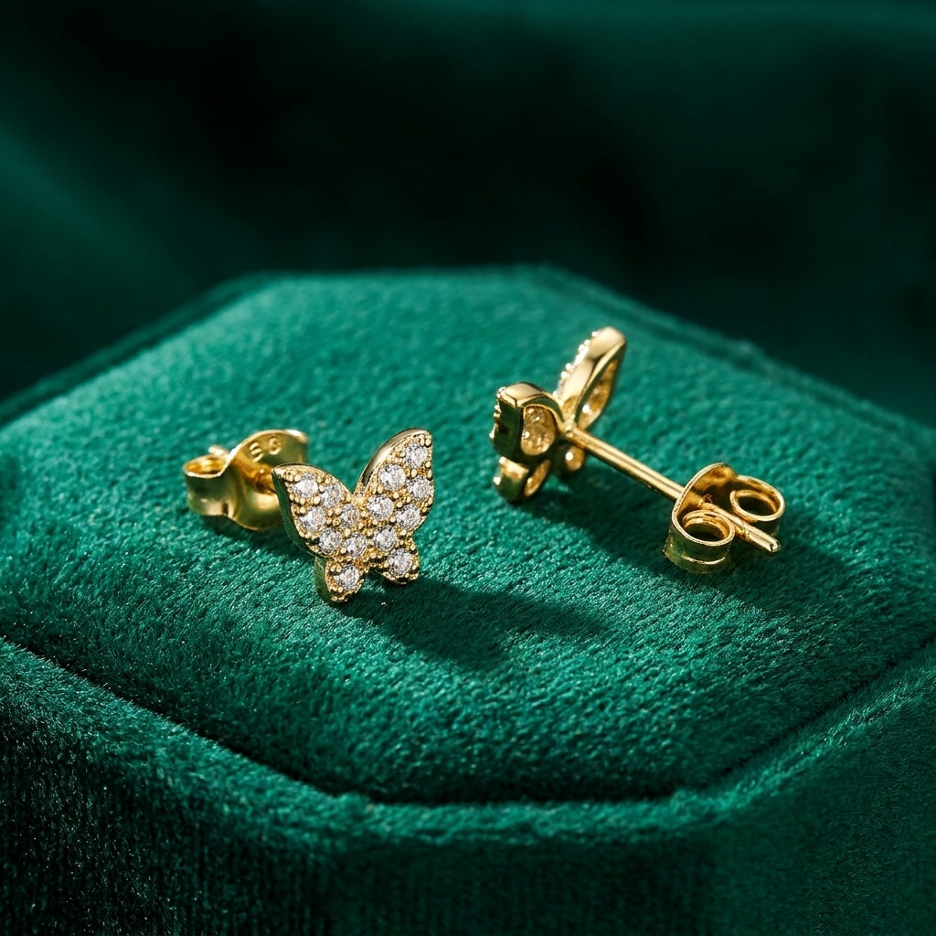 Butterfly Earrings | 18K Gold Plated | Anti-Tarnish Demi-Fine Sweat-Proof