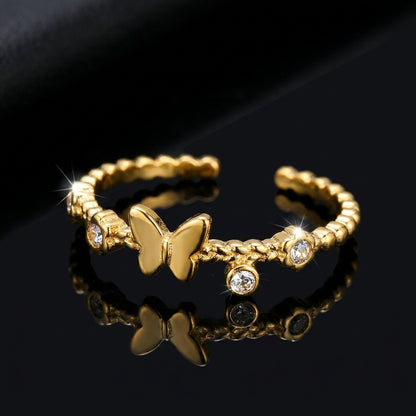 Butterfly Ring Adjustable Ring| 18K Gold Plated | Anti-Tarnish Demi-Fine Sweat-Proof