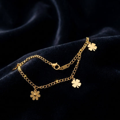 18K Gold Plated Classic Link Anklet | Waterproof & Unisex
