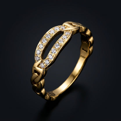 Elegant Solitaire Crystal Ring | 18K Gold Plated | Anti-Tarnish Demi-Fine Sweat-Proof