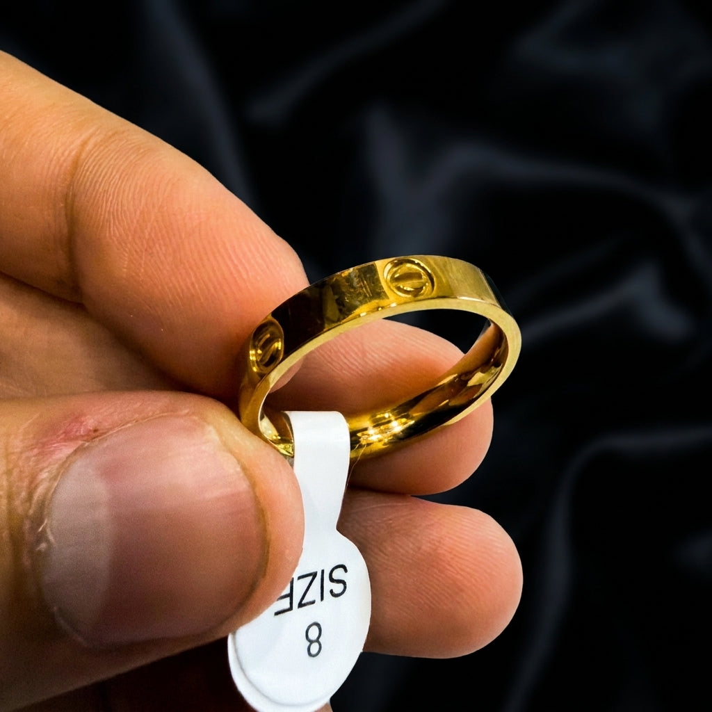 Classic Cartier Ring Band | 18K Gold Plated | Anti-Tarnish Demi-Fine Sweat-Proof