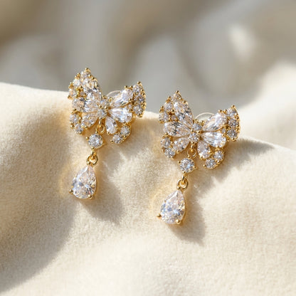Sparkling Crystal Stud Earrings | 18K Gold Plated | Anti-Tarnish Demi-Fine Sweat-Proof