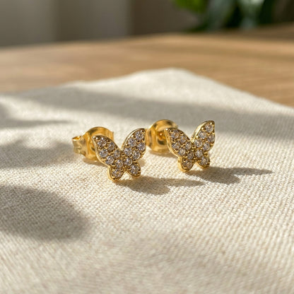 Butterfly Earrings | 18K Gold Plated | Anti-Tarnish Demi-Fine Sweat-Proof