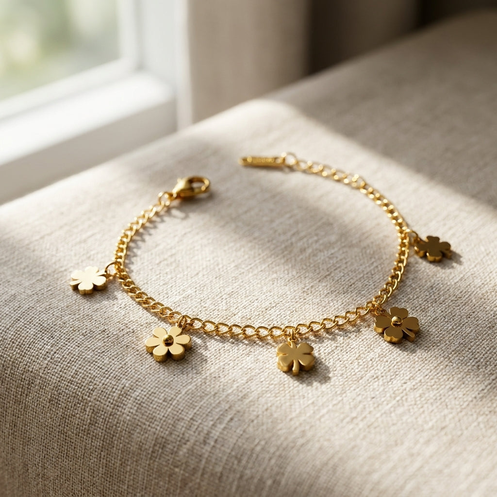 18K Gold Plated Classic Link Anklet | Waterproof & Unisex