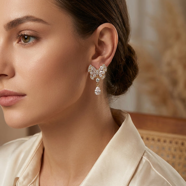 Sparkling Crystal Stud Earrings | 18K Gold Plated | Anti-Tarnish Demi-Fine Sweat-Proof