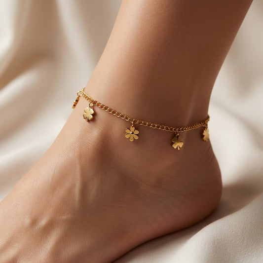 18K Gold Plated Classic Link Anklet | Waterproof & Unisex