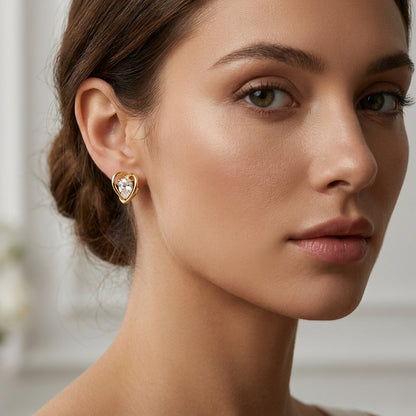 Delicate Heart Stud Earrings | 18K Gold Plated | Anti-Tarnish Demi-Fine Sweat-Proof