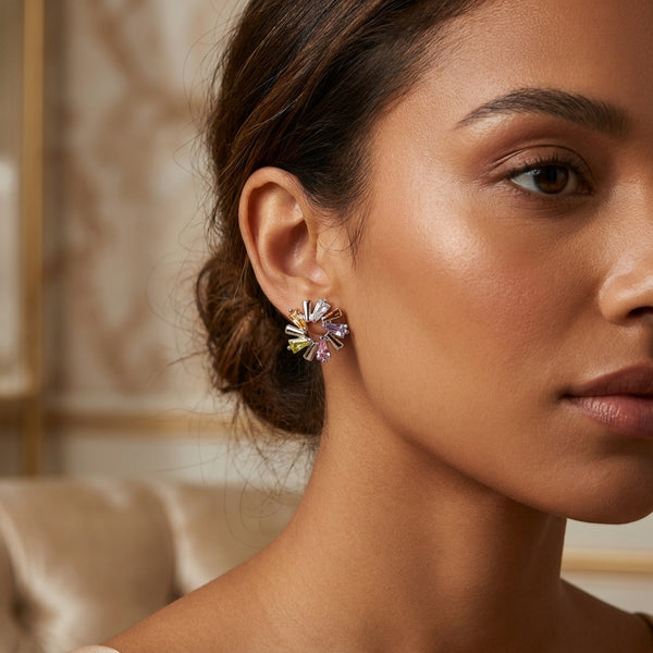 Dainty Earrings Studs | 18K Gold Plated | Anti-Tarnish Demi-Fine Sweat-Proof - Anusi