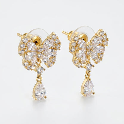 Sparkling Crystal Stud Earrings | 18K Gold Plated | Anti-Tarnish Demi-Fine Sweat-Proof