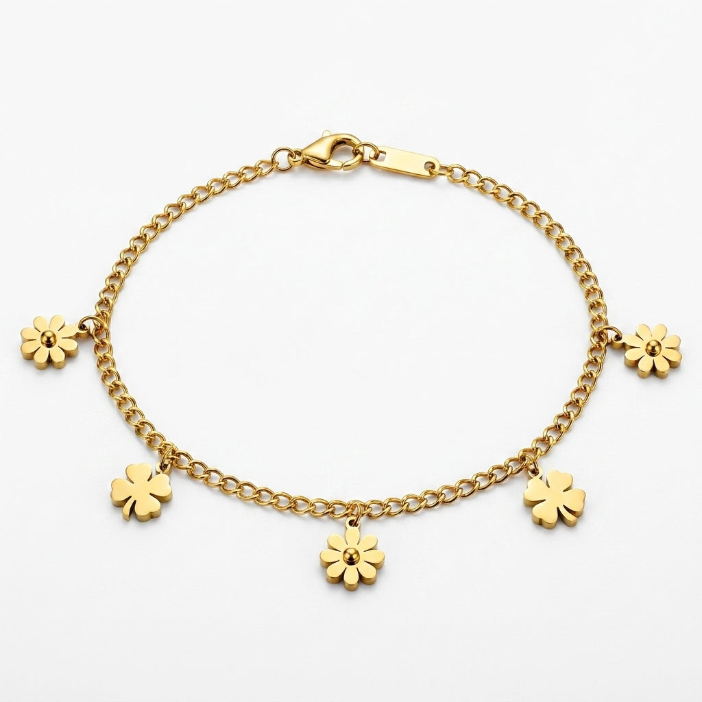 18K Gold Plated Classic Link Anklet | Waterproof & Unisex
