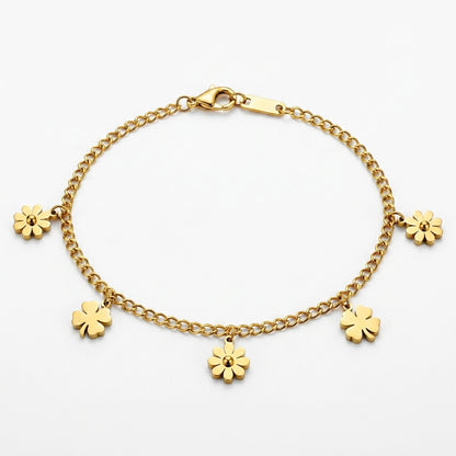 18K Gold Plated Classic Link Anklet | Waterproof & Unisex