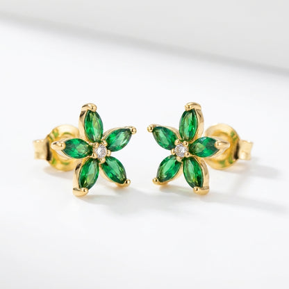 Timeless Green Gold Earrings | 18K Gold Plated | Anti-Tarnish Demi-Fine Sweat-Proof