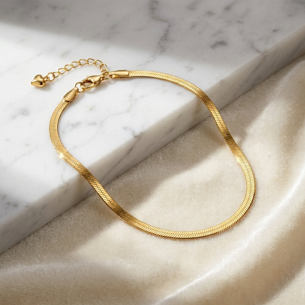 Luxury High-Polish Anklet | 18K Gold Plated | Tarnish-Resistant