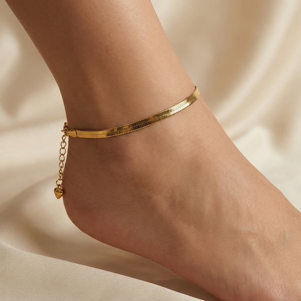 Luxury High-Polish Anklet | 18K Gold Plated | Tarnish-Resistant - Anusi