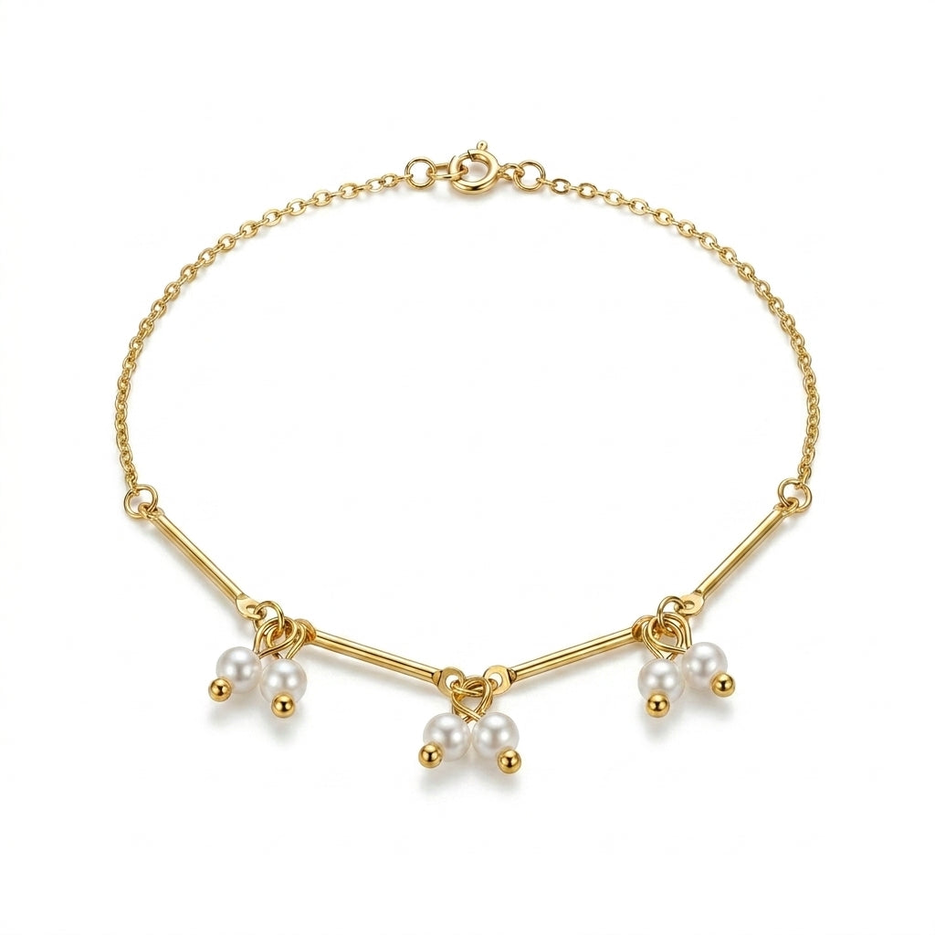 18K Gold Plated Elegant Figaro Anklet | Skin-Safe Finish