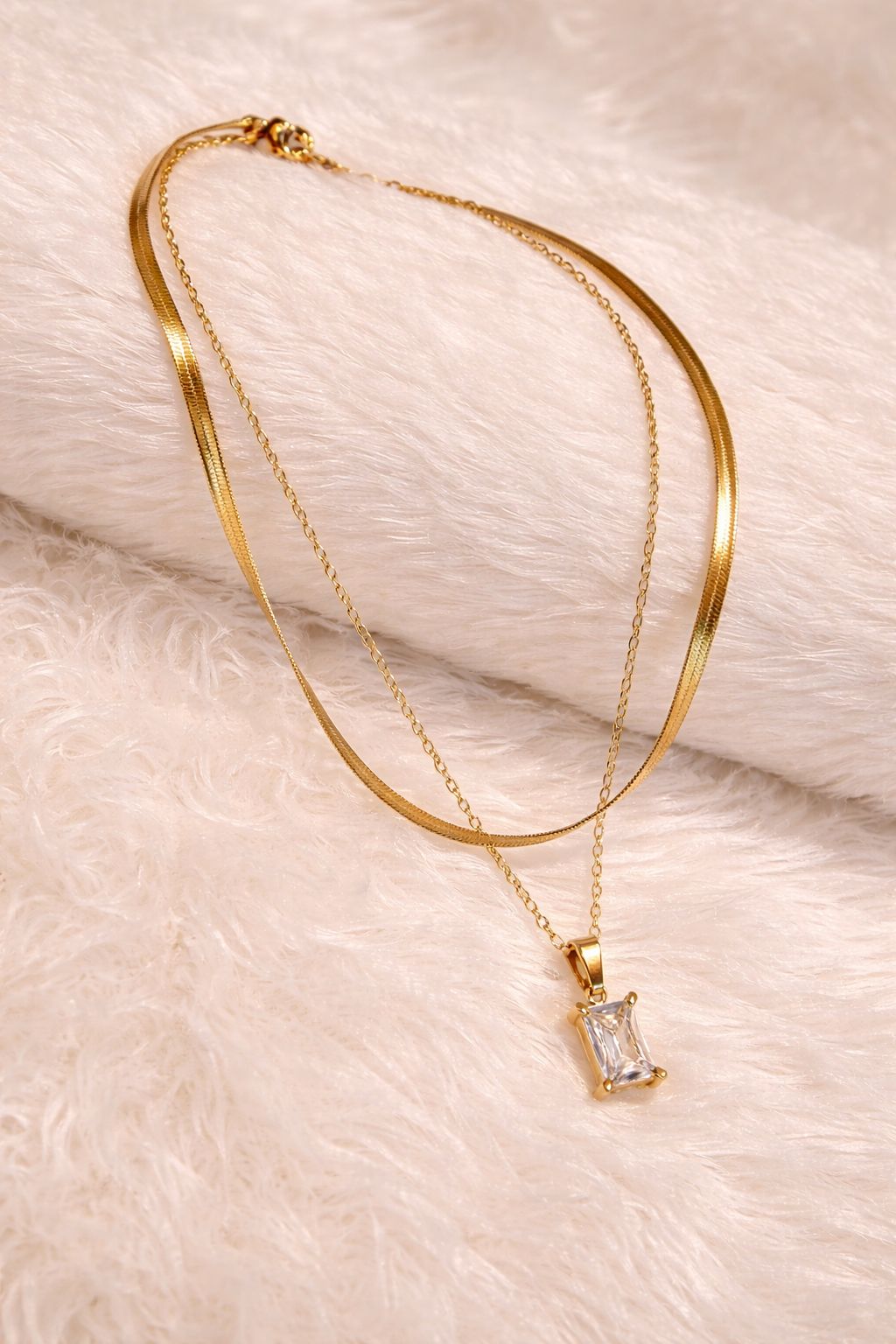 18K Gold Plated Two Layer Necklace