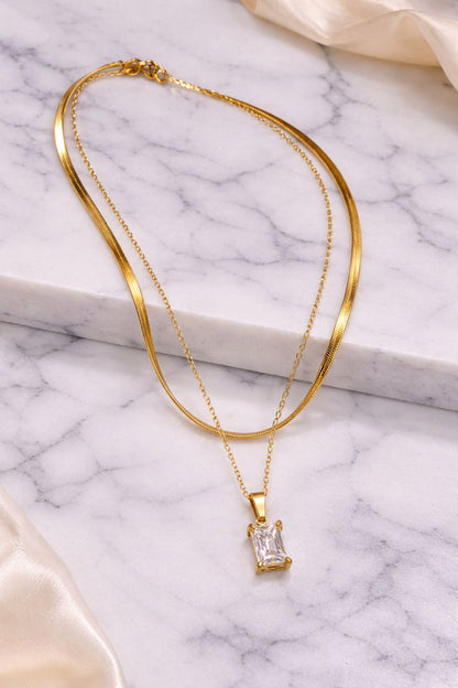 18K Gold Plated Two Layer Necklace