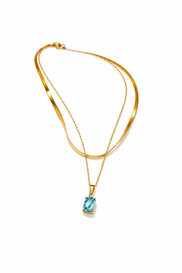 18K Gold Plated Two Layer Necklace - Anusi