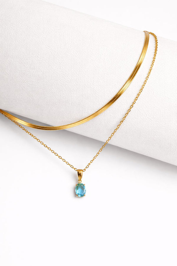 18K Gold Plated Two Layer Necklace - Anusi
