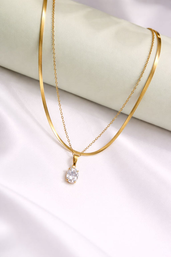 18K Gold Plated Two Layer Necklace