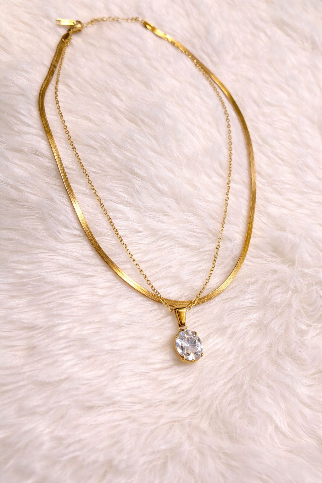18K Gold Plated Two Layer Necklace