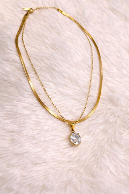 18K Gold Plated Two Layer Necklace