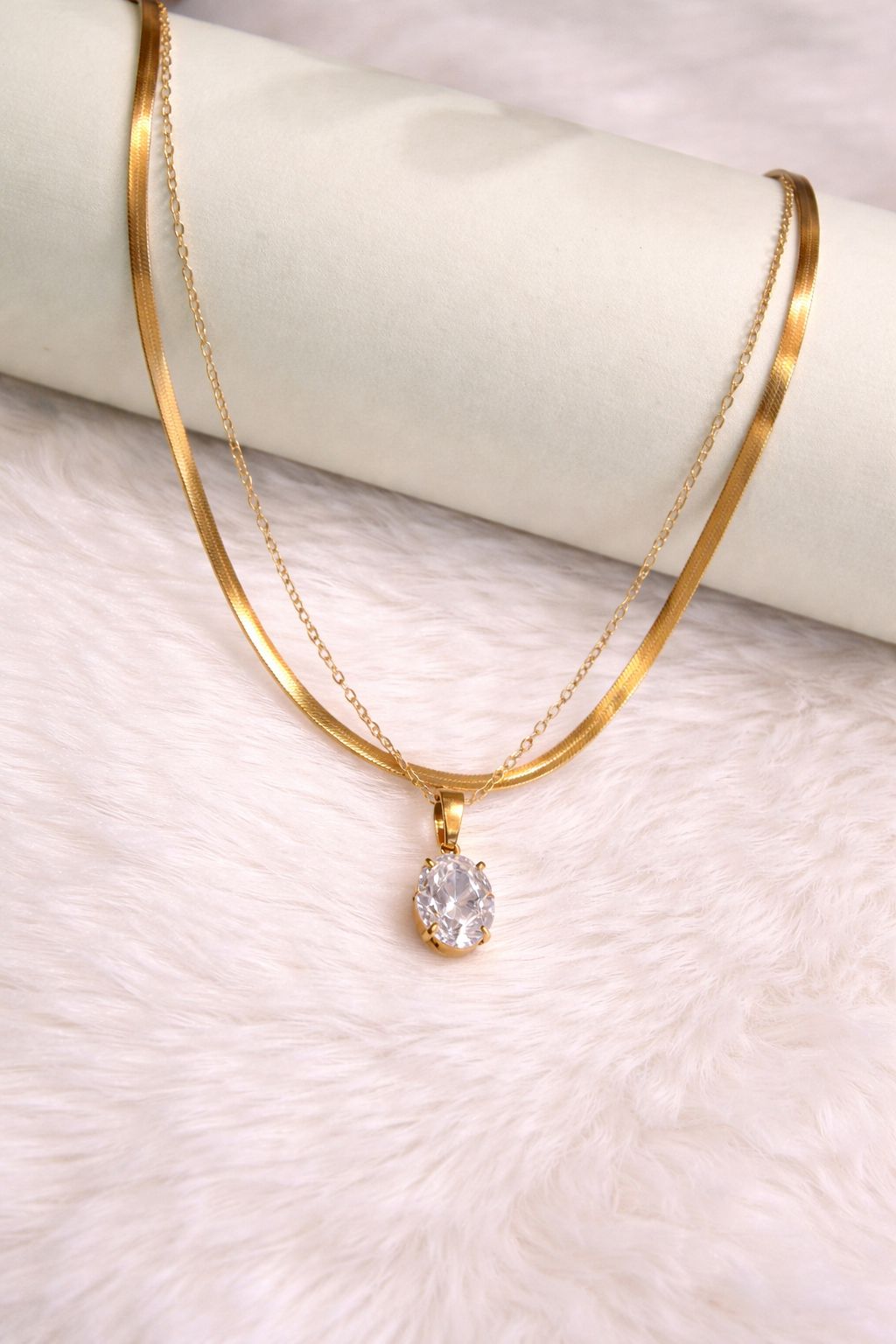 18K Gold Plated Two Layer Necklace