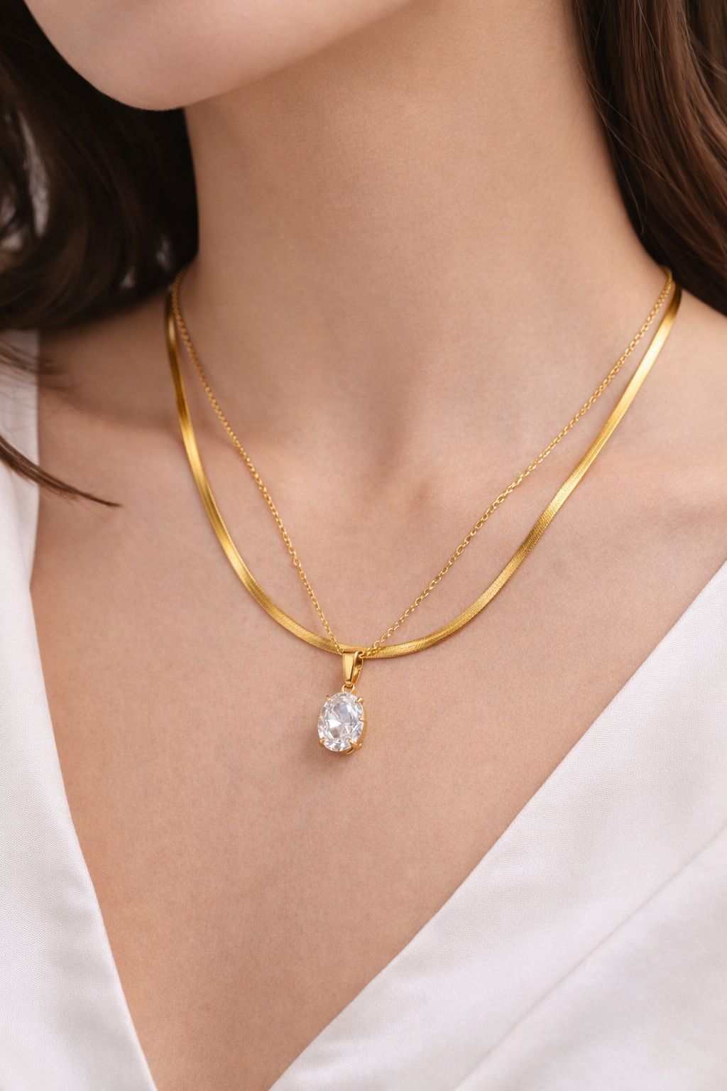 18K Gold Plated Two Layer Necklace