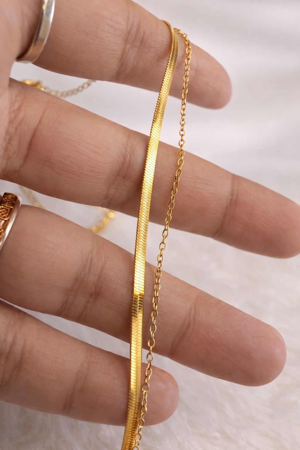 18K Gold Plated Two Layer Necklace