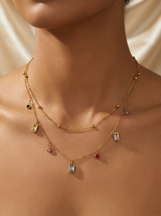 18K Gold Plated Two Layer Necklace