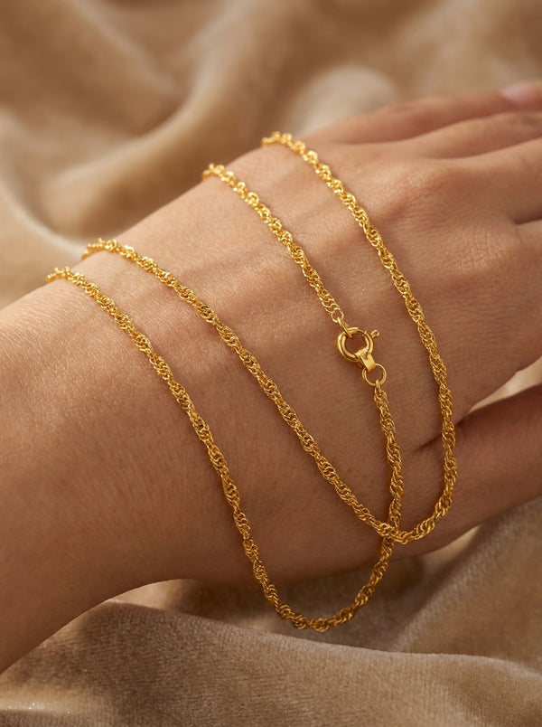18K Gold Plated Classic Chain | Waterproof Stainless Steel - Anusi